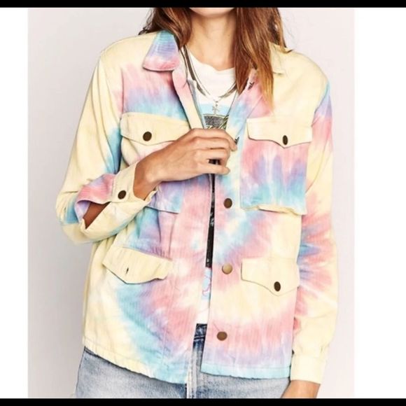 Free People x Daydreamer Womens Tie Dye Field Jacket sz M